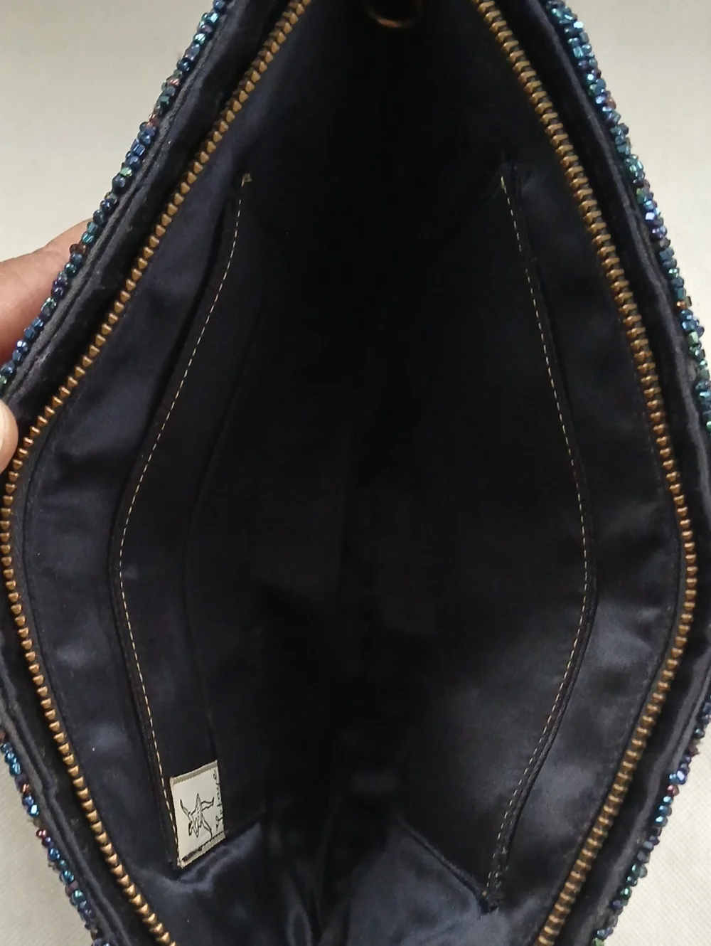 Lefaye Womens Beaded Navy Blue Evening Clutch Bag Party